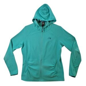 The North Face Womens Teal Polartec Classic Full Zip Fleece Hoodie Size Large